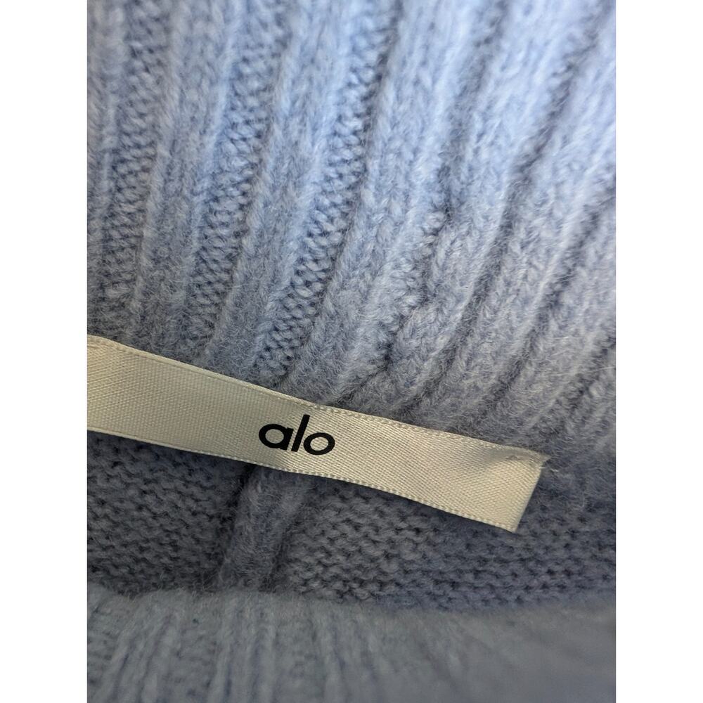 NWT Alo Yoga Pants Women XXS Blue Wool Cashmere Knit High-Waist Wide Leg W54278R - Picture 4 of 5